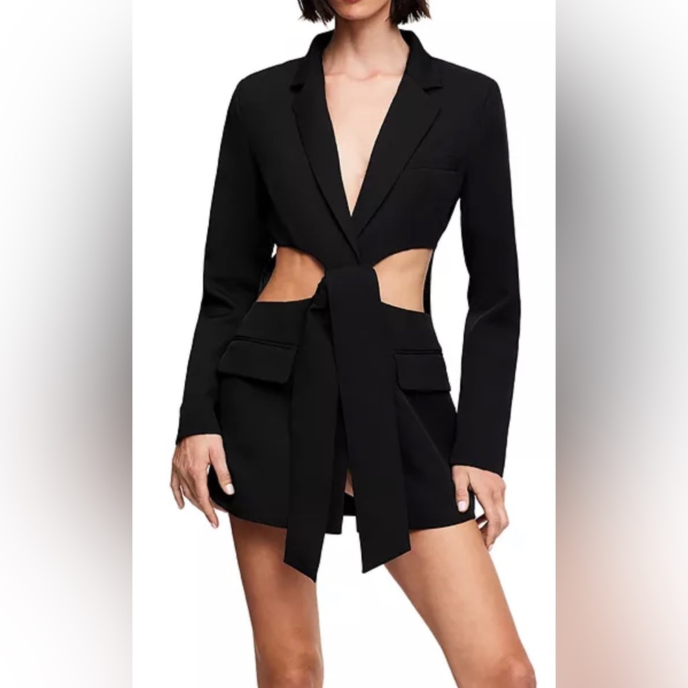 LA Confidential Cutout Blazer Dress in Black